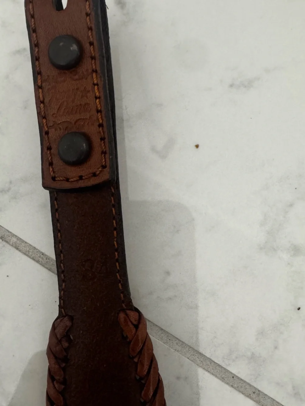 Tony Lama Braided Brown Leather Belt with Silver Conchos 34”